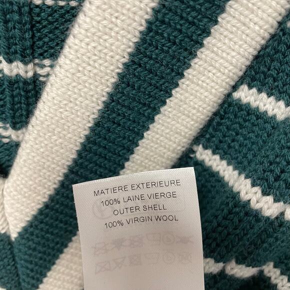 NWT Chloe Striped Ribbed Knit V Neck Jumper Sweater Dark Green Womens Small - Picture 8 of 10